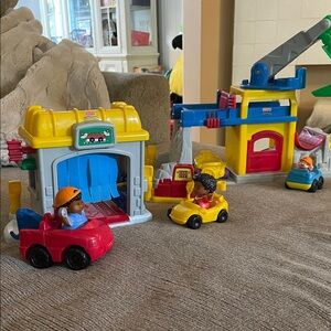 Vintage Little People Car Wash & Construction Set